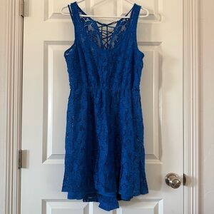 Candie’s Royal Blue Lace Fit & Flare Dress